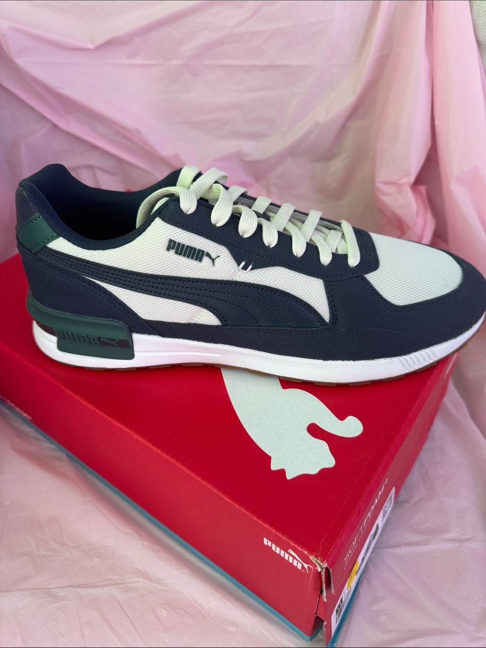 Puma Men’s Sneaker in Navy, White & Dark Green